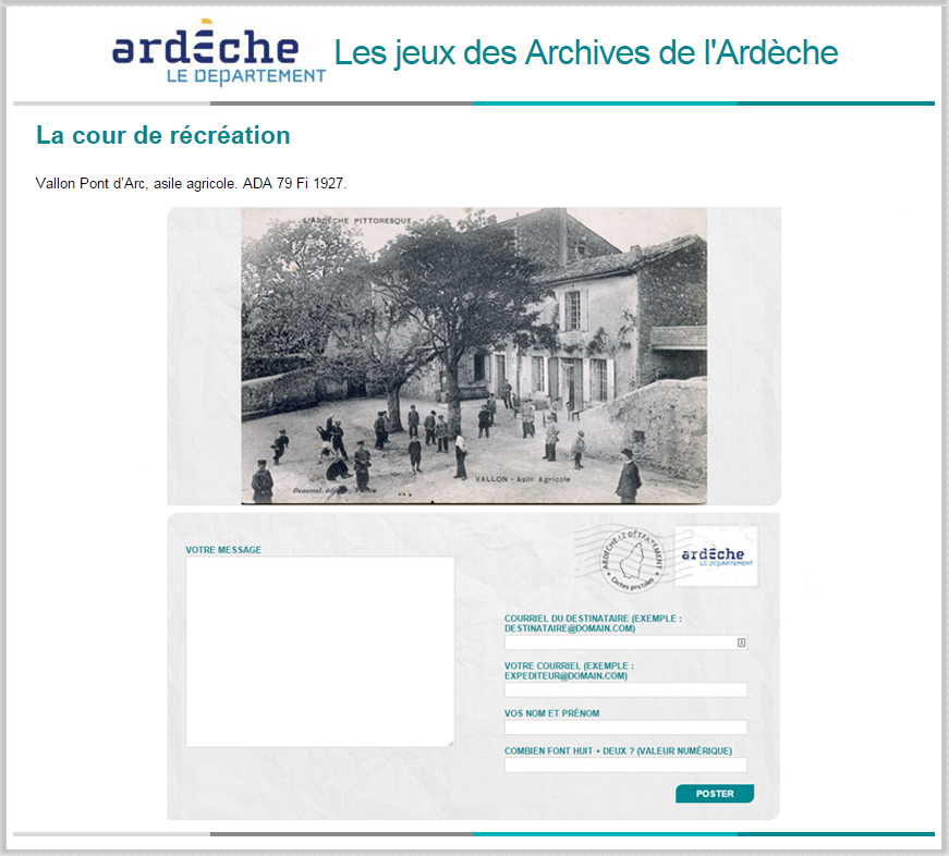 Cartes postales, Archives départementales de l'Ardèche