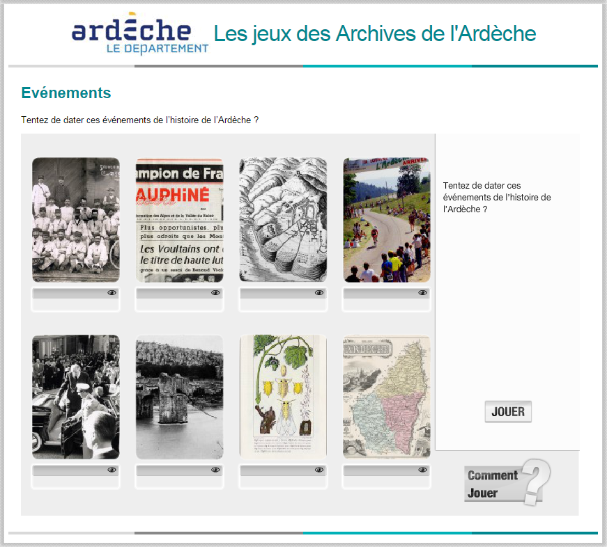 Jeu de paires, Archives départementales de l'Ardèche