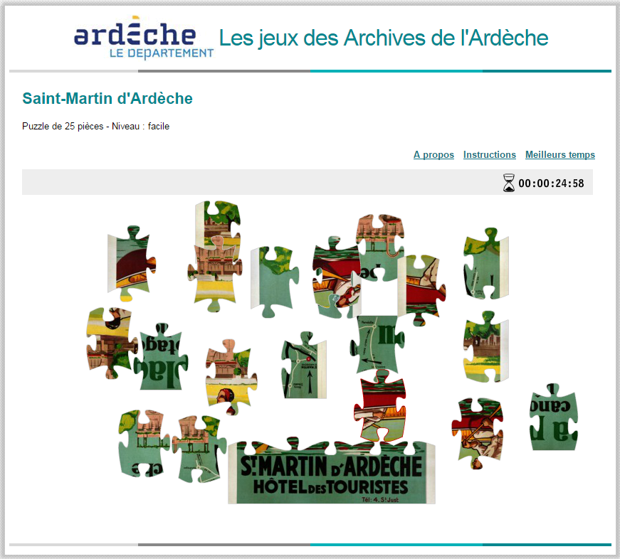 Puzzles, Archives départementales de l'Ardèche